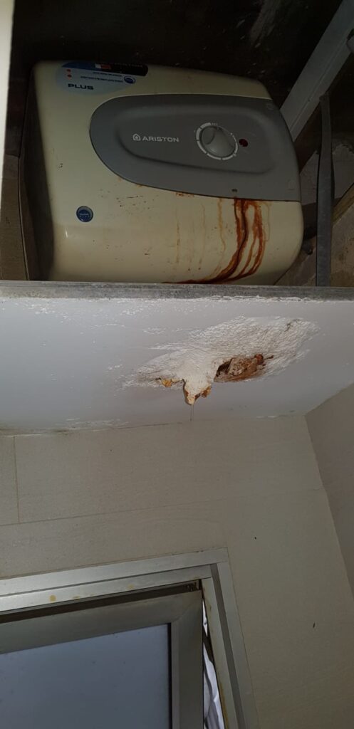 ariston-storage-heater-leaky-n-false-ceiling-damaged
