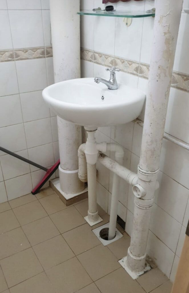 new wash basin installed