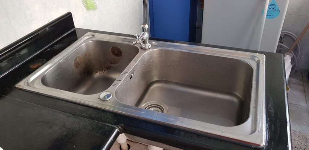 old sink reinstalled