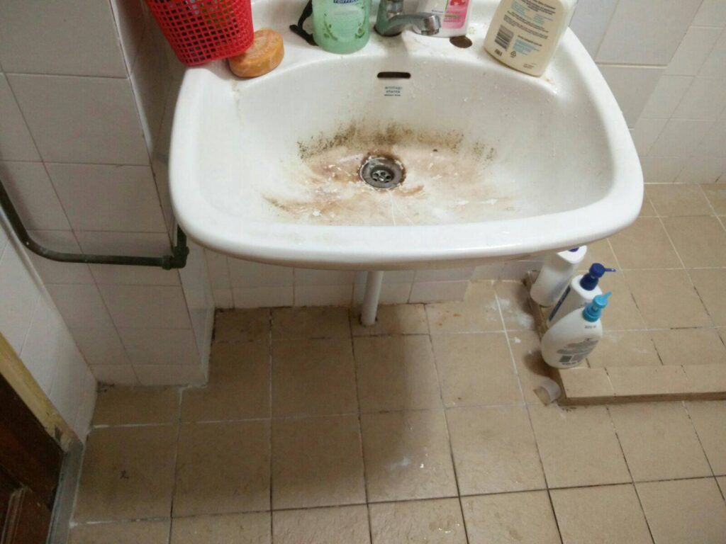 replace dirty and stained wash basin