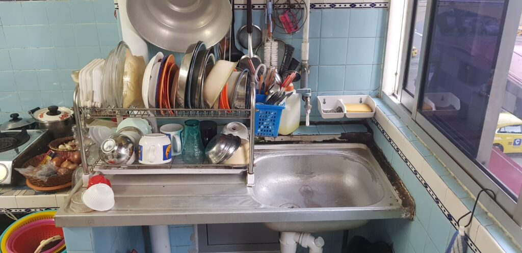 replace kitchen sink to double bowl